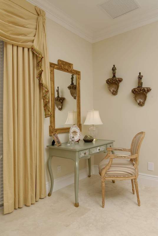 Desk and mirror in the master bedroom