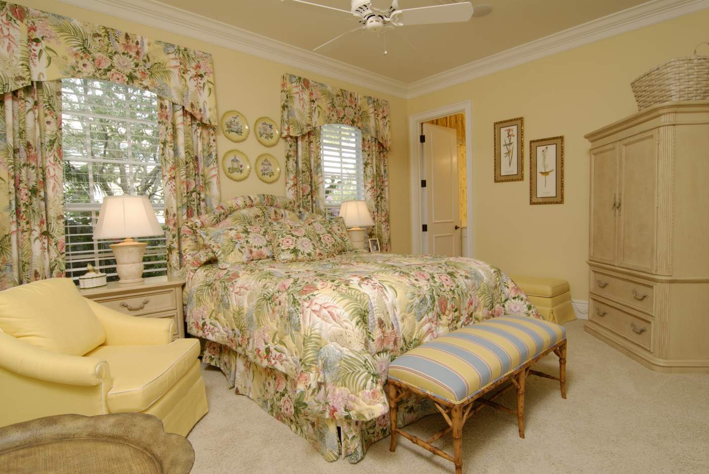 Flower themed guest room