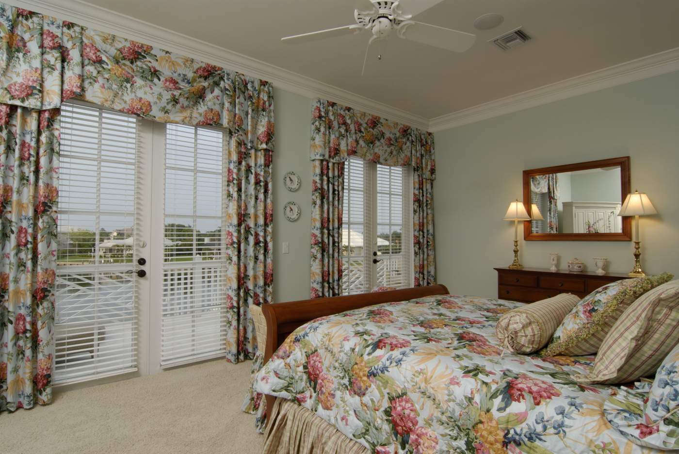 Flower themed upstairs bedroom