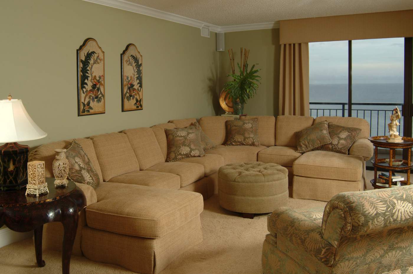 Living room with sliding glass door