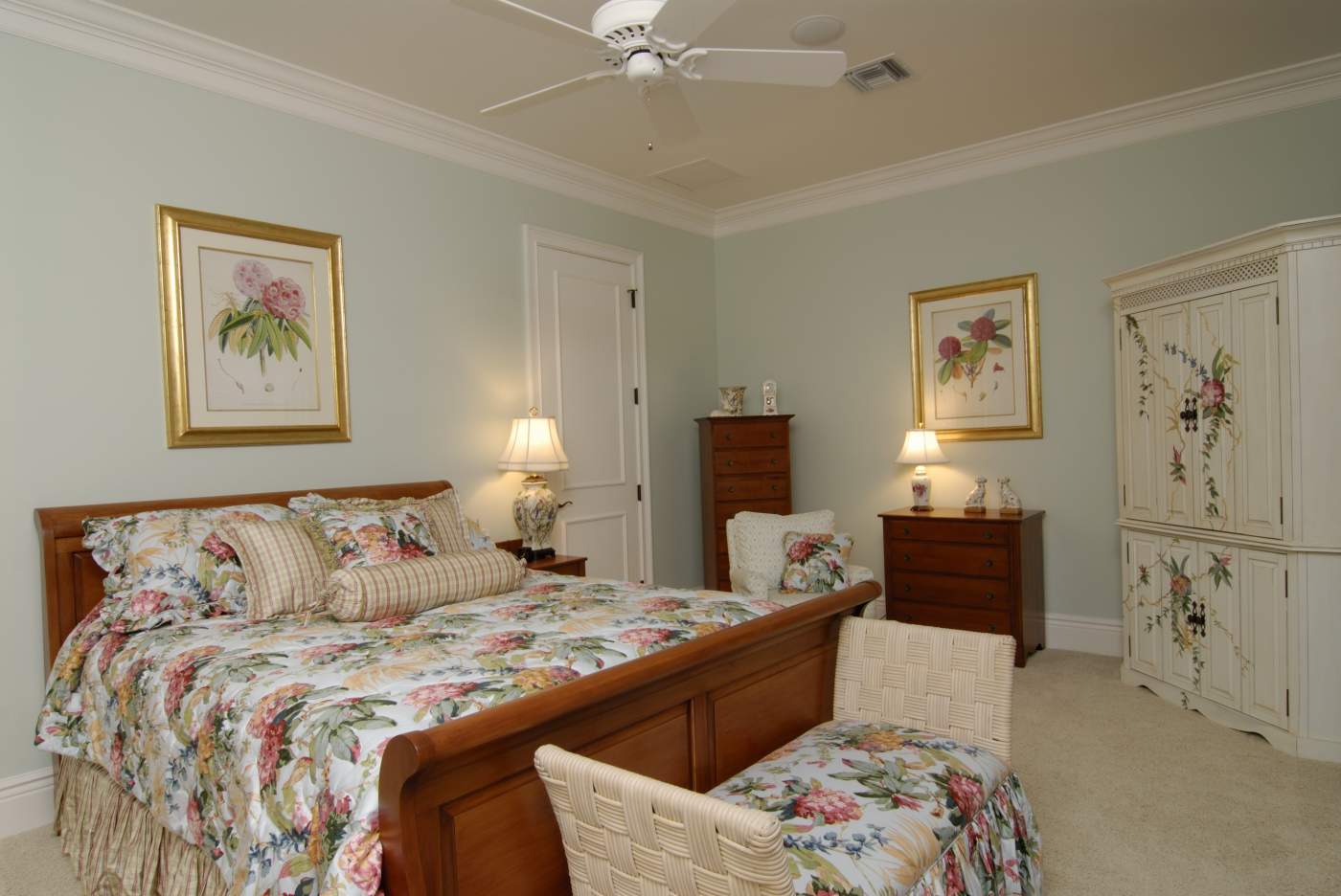 Upstairs bedroom with door closed